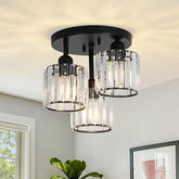 3-Light Modern Semi Flush Crystal Chandeliers